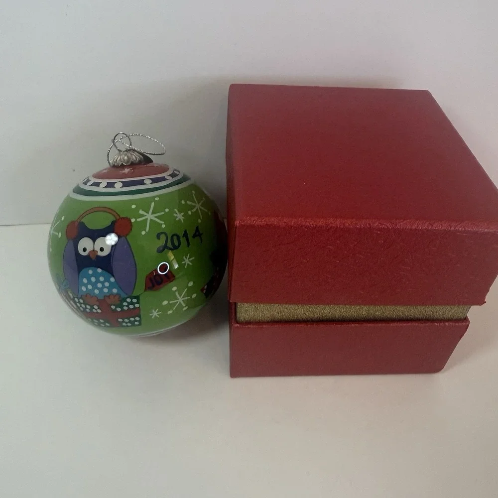 Pier One Collectible Li Bien Owls Ornament 2014 B Beautifully Made‎ Christmas